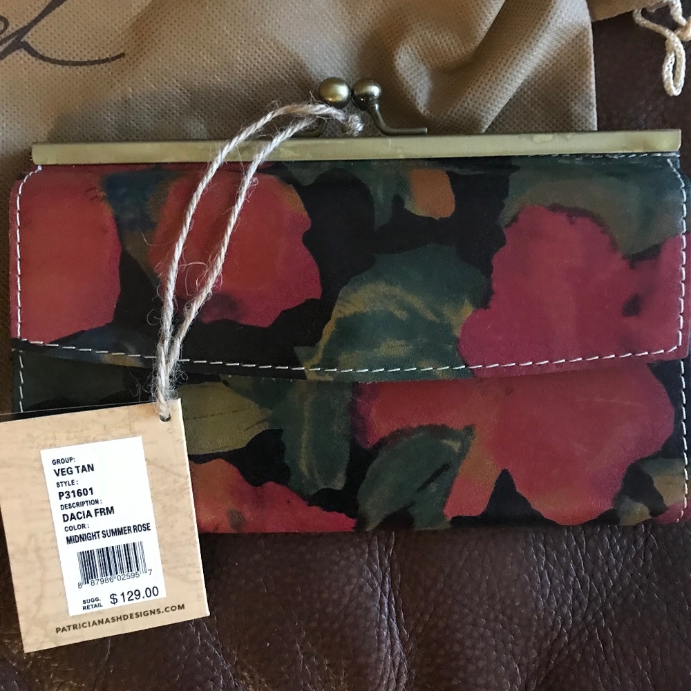 Patricia Nash Wallet Midnight Summer Rose